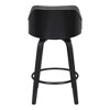 30" Alec Bar Height Swivel Barstool Black/Gray - Armen Living: Contemporary, 360-Degree, Low Back - 2 of 4