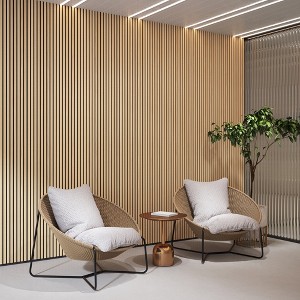0.83 in. x 7.87 ft. x 1 ft. Slat Wood Sound Absorbing Decorative Wall Paneling 2-Pack - 1 of 4