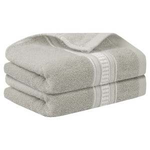 Unique Bargains Comfort and Quick Drying Plaid Pattern Hand Towel for Bathroom Travel Camp 2 Pcs - 1 of 4