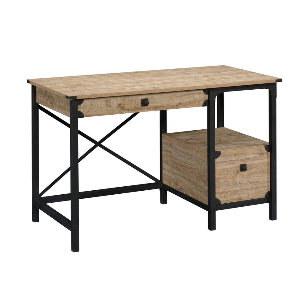 UPC 042666052634 product image for Steel RiverDesk Distressed Brown - Sauder: Office Workstation with File Storage, | upcitemdb.com