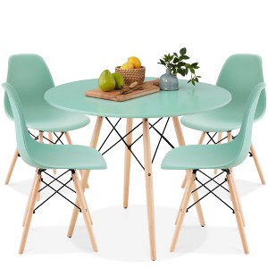Best Choice Products 5-Piece Compact Mid-Century Modern Dining Set w/ 4 Chairs, Wooden Legs - 1 of 4