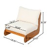 Christopher Knight Home Ansonia Mid-Century Modern Outdoor Acacia Wood Club Chair with Water-Resistant Cushion - 3 of 4