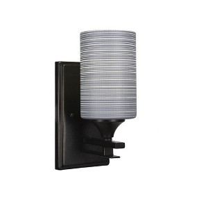 Toltec Lighting Uptowne 1 - Light Sconce in  Dark Granite with 4" Gray Matrix Shade - 1 of 1