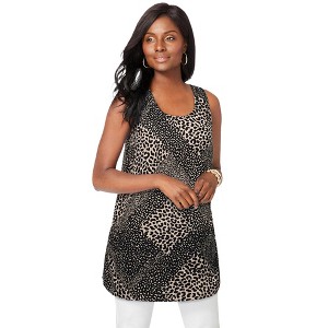 Jessica London Women's Plus Size Georgette Tunic Tank - 1 of 4