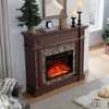 CLIHOME Freestanding Fireplace Heater, Electric Fireplace Mantel surround with 23" Fireplace Insert, Adjustable Flame, Remote Control - 4 of 4