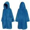 SUN CUBE Fleece Zipper Hooded Towel Robe for Kids, Zip Up Swim Beach Cover Up, Bath Surf Changing Girls Boys 7-10 Years - 2 of 4