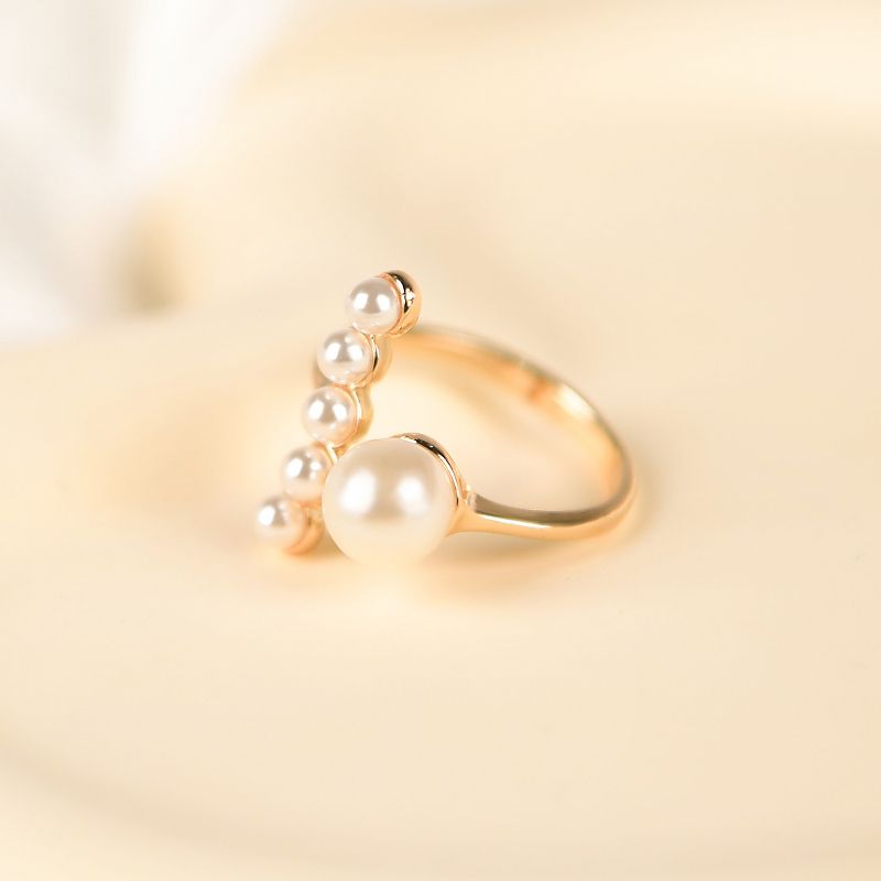 Women's Simple Style Faux Pearl Ring - Cupshe, 3 of 6