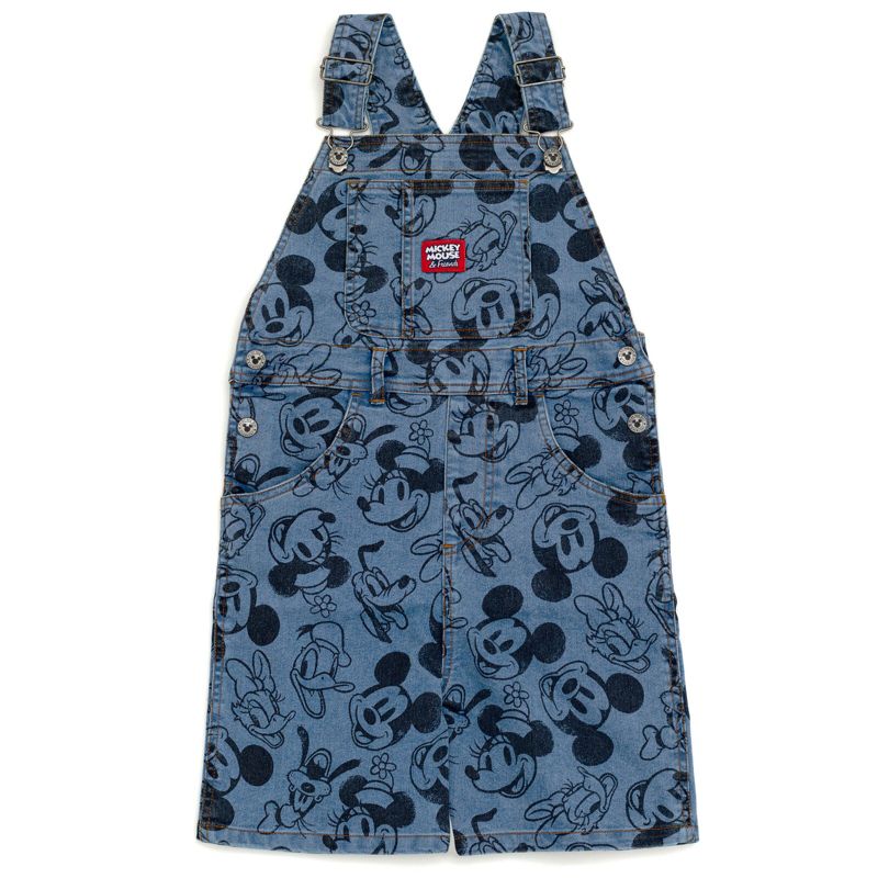 Disney Mickey Mouse Toddler Boys Short Overalls Blue 3T, 1 of 5