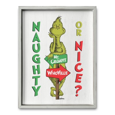 Creative Products The Grinch Naughty or Nice 18 x 24 Dr. Seuss Framed Print