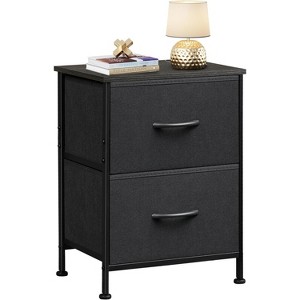 SEVOBAL Nightstand 2 Drawers Bedside Table Removable Bins Sturdy Organizer Furniture for Bedroom Nursery Closet Living Room, Black, 18"*11.8"*20" - 1 of 4