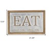 HomeRoots 14" X 21" Gray and Brown Eat Wood and Metal Wall Decor - 3 of 4