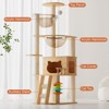 Okak Modern Multi-Level Wooden Cat Tree Tower for Indoor,Cat Condo with Acrylic Hammock & Top Perch & Scratching Posts - 4 of 4
