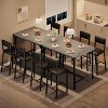 Dining Table Set for 4 with Footrest & Backrest, Counter Height Table with 4 Upholstered Bar Stools and Corner Protector, for Dining room - 4 of 4
