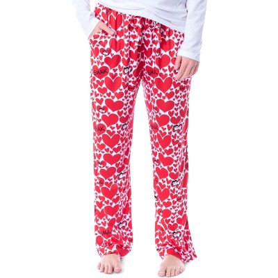 Peanuts Women's Snoopy And Woodstock Allover Print Smooth Fleece Pajama  Pants MD