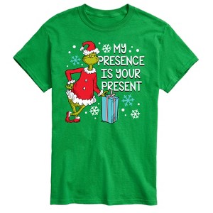 Men's - Dr. Seuss - The Grinch My Presence In Your Present Short Sleeve Graphic T-Shirt - 1 of 4