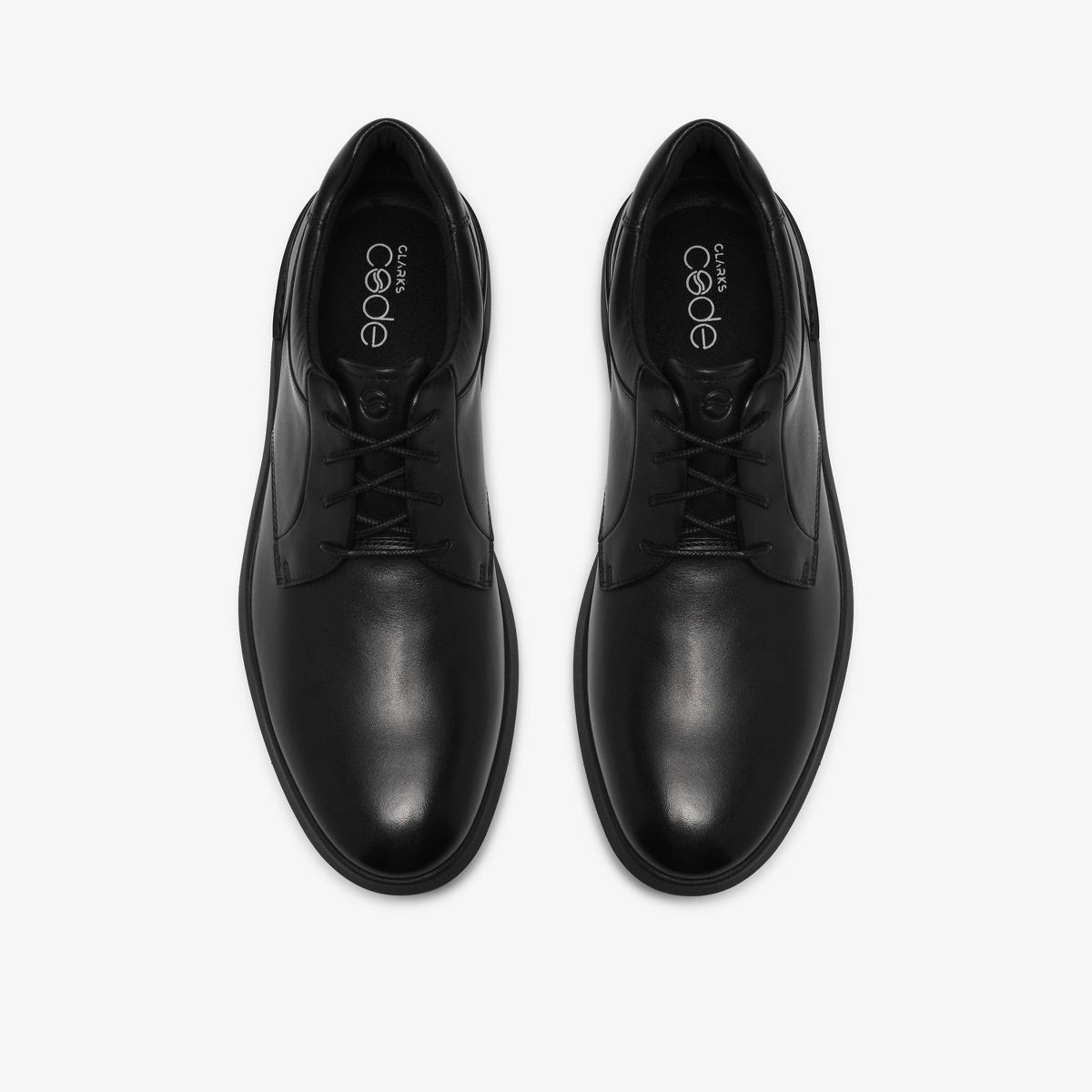 Clarks Mens Code Hybrid Plain Black Smooth Shoes - thumbnail 6