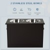16'' Elevated Dog Feeder with Storage Cabinet,Raised Pet Bowl Stand for Large Dogs,2 Stainless Steel Bowls–LAOTIES - 4 of 4