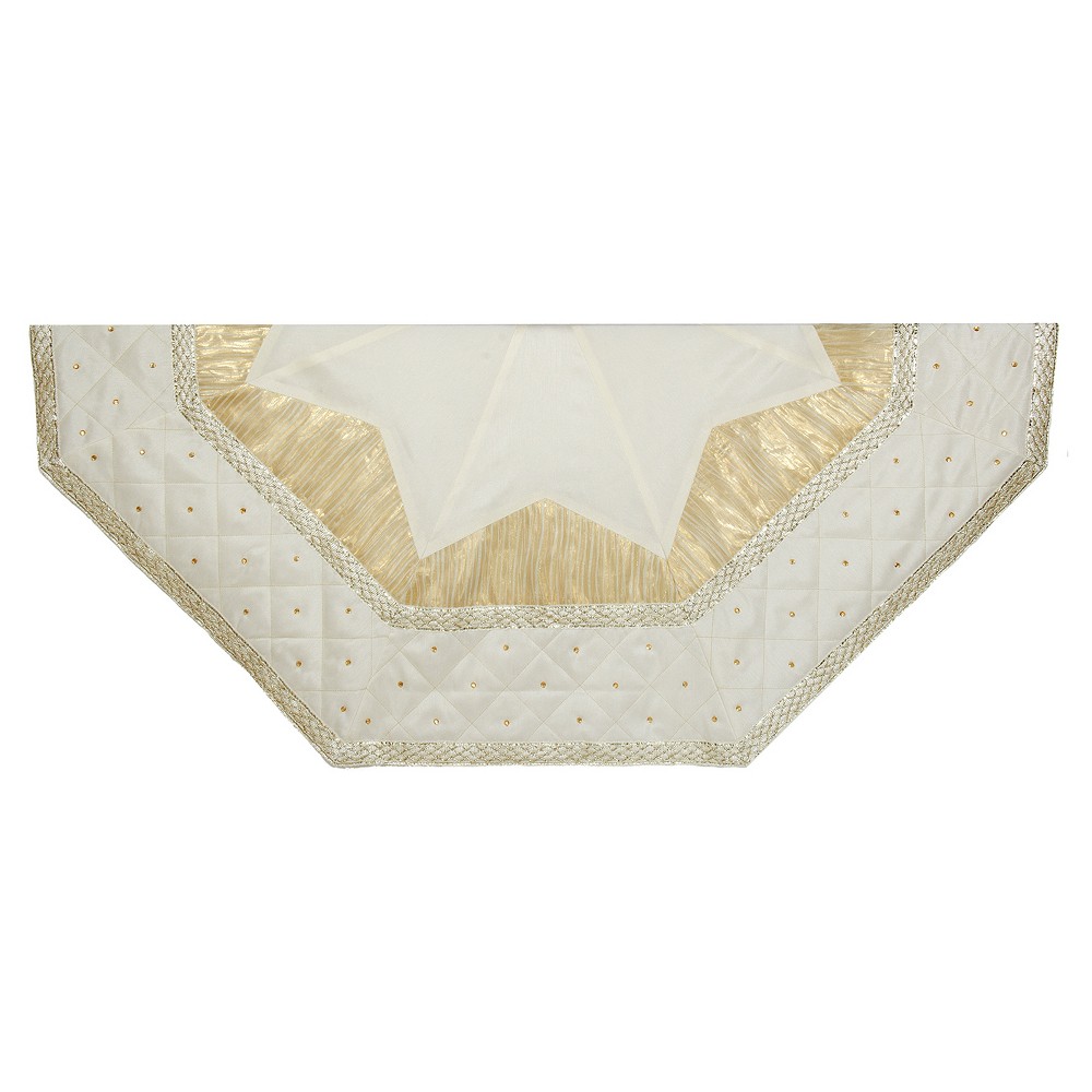 UPC 086131328725 product image for 52 Ivory with Quilted Border Decorative Tree Skirt, White | upcitemdb.com