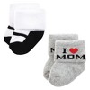 Hudson Baby Infant Girls Cotton Rich Newborn and Terry Socks, Mom and Dad Girls Red Black - 4 of 4