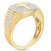 Pompeii3 3/4Ct Men's Diamond Cross Ring 10k Yellow Gold - 2 of 4