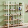 Vintage Industrial 5 Tiers Home Office Bookcase Bookshelf, Open Cabinet Display Shelf with Metal Frame Oak Board  for Living Room-Tanpinhause - 2 of 4