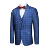 Cloudstyle Mens 3-Piece Plaid Suit Set Modern Fit Jacket Tux Blazer Vest Pants - 4 of 4