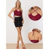 Allegra K Women's Tie Neck Sleeveless Sheer Club Party Glitter Crop Top - 2 of 4