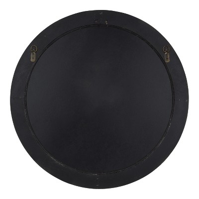 Irelyn 26" Round Gray Wood Wall Mirror