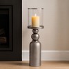 Modern Tall Glass Cylinder Candle Stand Holder - Pillar Candle Holder for Mantel, Console, Dinning Table, Centerpiece, or Home Decor - Silver - 3 of 4
