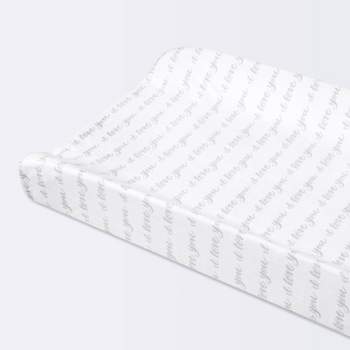 Plush Changing Pad Cover I Love You Script - Gray/White - Cloud Island™