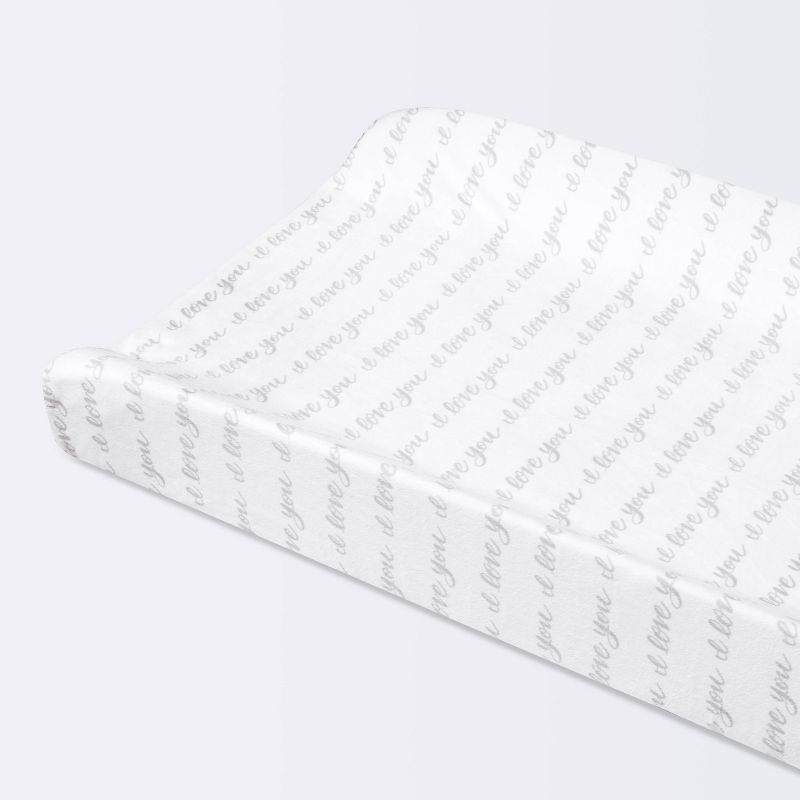 Plush Changing Pad Cover I Love You Script - Gray/White - Cloud Island&#8482;, 1 of 5