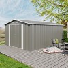 Campcraft 10x14 FT Light Gray Outdoor Metal Storage Shed with 3 Lockable Doors,4 Vents, Utility Tool Shed for Backyard, Patio, Lawn-Cuddlewood - 2 of 4