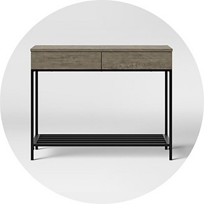 12 inch deep console deals table with drawers