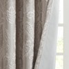 Knitted Jacquard Paisley Total Blackout Grommet Top Curtain Panel, Heavy Textured Temperature Control Curtain for All Seasons - 4 of 4