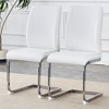 Grungis PU Leather Kitchen Chairs Set of 2,Upholstered Armless Dining Chairs with High Back and Arched Metal Legs for Dining Room,Kitchen - 2 of 4