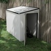 Outsunny Steel Garden Storage Shed, Lean to Shed Outdoor Metal Tool House with Lockable Door & Air Vents for Backyard Patio Lawn, White - 3 of 4