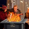 28" Square Propane Fire Pit Table, 50,000 BTU Steel Outdoor Heater with Lava Rocks, Gray - 3 of 4