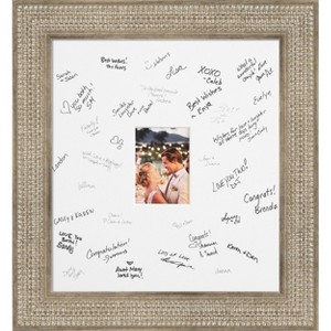Trellis Signature Mat Picture Frame – Guest Book Alternative for Weddings, Graduations, or Retirement – Autograph Photo Mat for Signature Board - 1 of 4