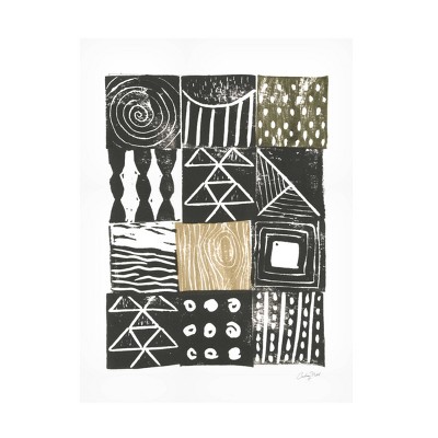 18" x 24" Courtney Prahl 'Block Print V Sand' Unframed Wall Canvas - Trademark Fine Art