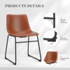 Wooakway Mid-century Accent Chair Armless Industrial Faux Leather Barstools with Metal Legs Dining Chair for Home Office Kitchen Island - 2 of 4