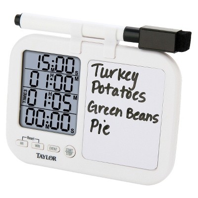 Taylor 4-Event Digital Timer with Dry Erase Whiteboard