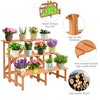 Costway 3 Tier Wide Wood Plant Stand Flower Pot Holder Display Rack Shelves Step Ladder - 4 of 4