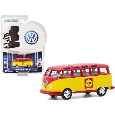 1964 Volkswagen Samba Bus "Shell Oil" Yellow and Red "Club Vee V-Dub" Series 11 1/64 Diecast Model by Greenlight