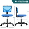 ALEXOUN Mesh Rolling Work Swivel Computer Chair,Ergonomic Low-Back with Wheels,Armless Comfortable Seat Lumbar Support for Home,Bedroom,Study - 3 of 4