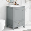 TOBILI 20" Bathroom Vanity with Sink, Bathroom Cabinet with Soft Closing Door, Storage Rack and A Drawer, Grey - 2 of 4