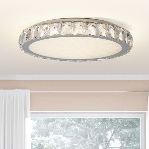 DOMETOUR Crystal LED Ceiling Light, 19.7-Inch Flush Mount, 45W Dimmable Modern Fixture, Energy-Saving, Perfect for Living Room, Bedroom, Kitchen - 1 of 4