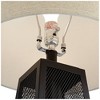 Franklin Iron Works Rustic Table Lamp 26 3/4" High with USB Port LED Night Light Dimmer Bronze Metal Mesh Burlap Shade for Bedroom Living Room House - 3 of 4