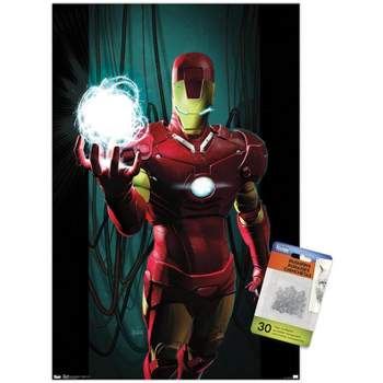 Trends International Marvel Iron Man - Tanks Unframed Wall Poster Print  Clear Push Pins Bundle 14.725