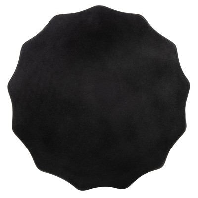 Jaslyn Modern Black Concrete Round Accent Table 21"