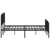 vidaXL Black Metal Double Bed Frame 53.1"x74.8" with Headboard/Footboard - Sturdy Steel Construction - 4 of 4